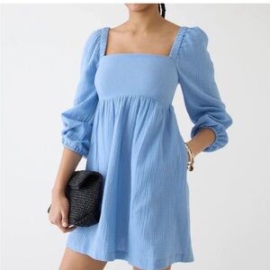 J Crew Square neck Blue soft Gauze Dress